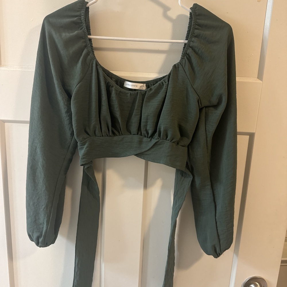 Altar'd State Forest Green Blouse